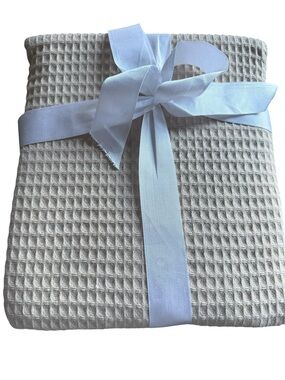 100% Cotton Waffle Weave Throw Blanket 50x60